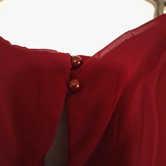 Asymmetrical Women's Plus Sized Cocktail Dress Red Embellished Elegant 4X - Picture 7 of 12